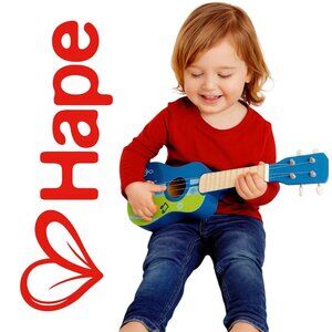 NEW HAPE Kid's Wooden Toy Ukulele Ukelele 21" Musical Instrument Nylon Strings